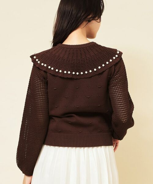 SunaUna / スーナウーナ ニット・セーター | 【COLLECTION LINE】透かしパール調ニット | 詳細16