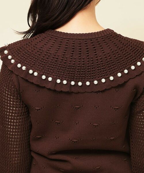 SunaUna / スーナウーナ ニット・セーター | 【COLLECTION LINE】透かしパール調ニット | 詳細18