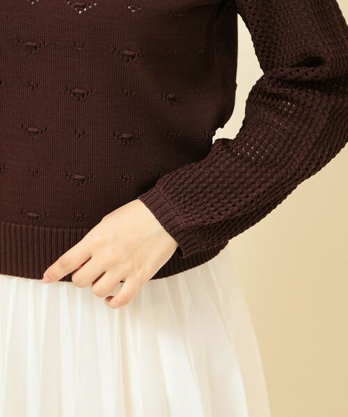 SunaUna / スーナウーナ ニット・セーター | 【COLLECTION LINE】透かしパール調ニット | 詳細20