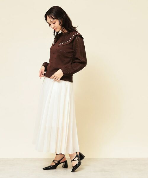 SunaUna / スーナウーナ ニット・セーター | 【COLLECTION LINE】透かしパール調ニット | 詳細4