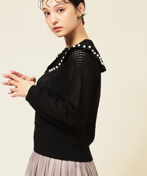 SunaUna / スーナウーナ ニット・セーター | 【COLLECTION LINE】透かしパール調ニット | 詳細9