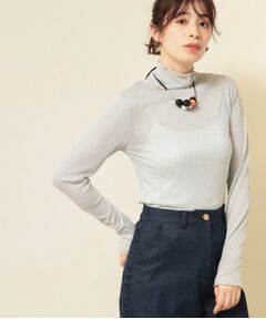 SunaUna / スーナウーナ カットソー | 【ラメ／シアー】ハイネックカットソー