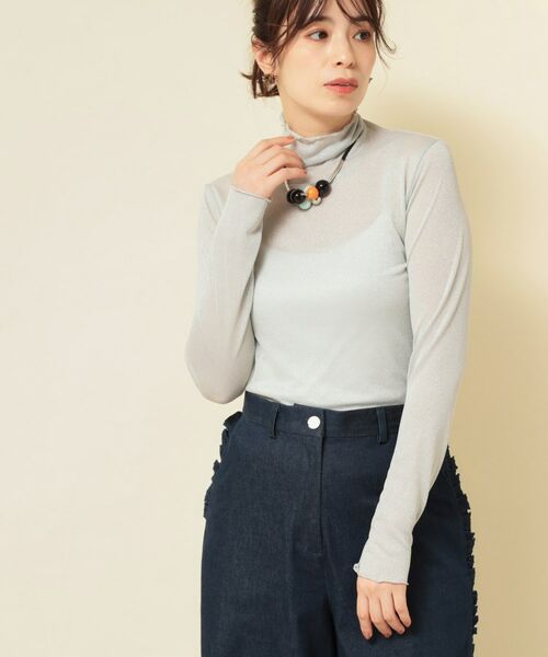 SunaUna / スーナウーナ カットソー | 【ラメ／シアー】ハイネックカットソー | 詳細8