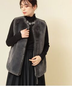 SunaUna / スーナウーナ ベスト | 【3色展開】フェイクファーベスト