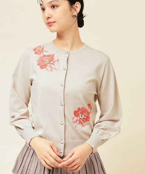 SunaUna / スーナウーナ カーディガン・ボレロ | 【SS~Lサイズ展開/手刺繍】クラフトカーディガン(グレージュ(050))