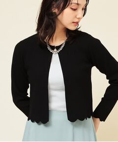 SunaUna / スーナウーナ カーディガン・ボレロ | 【4色展開／定番】スカラップボレロ