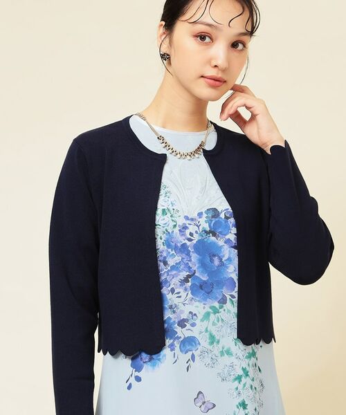 SunaUna/スーナウーナ 【4色展開/定番】スカラップボレロ ネイビー(094) 40(L) SunaUna/スーナウーナ 【4色展開/定番】スカラップボレロ ネイビー(094) 40(L)