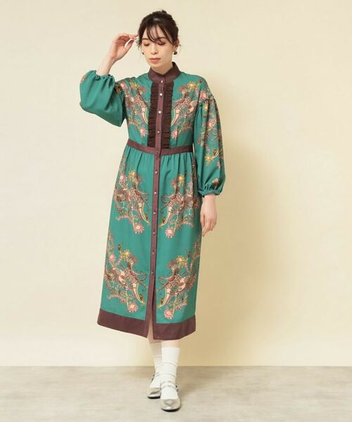 SunaUna / スーナウーナ ミニ丈・ひざ丈ワンピース | 【COLLECTION LINE】オリエンタルパネル柄ワンピース | 詳細3