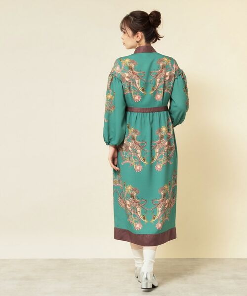 SunaUna / スーナウーナ ミニ丈・ひざ丈ワンピース | 【COLLECTION LINE】オリエンタルパネル柄ワンピース | 詳細4