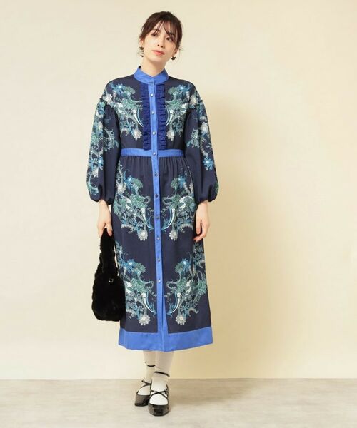 SunaUna / スーナウーナ ミニ丈・ひざ丈ワンピース | 【COLLECTION LINE】オリエンタルパネル柄ワンピース | 詳細7