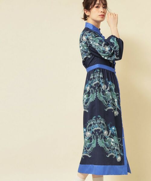 SunaUna/スーナウーナ 【COLLECTION LINE】オリエンタルパネル柄ワンピース ネイビー(194) 40(L) SunaUna/スーナウーナ 【COLLECTION LINE】オリエンタルパネル柄ワンピース ネイビー(194) 40(L)