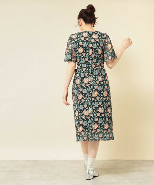 SunaUna / スーナウーナ ミニ丈・ひざ丈ワンピース | 【オパール加工レース／リボン付き】フィット＆フレアワンピース | 詳細3