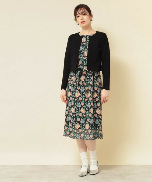 SunaUna / スーナウーナ ミニ丈・ひざ丈ワンピース | 【オパール加工レース／リボン付き】フィット＆フレアワンピース | 詳細4