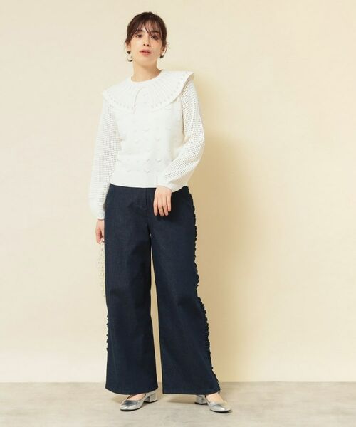 SunaUna / スーナウーナ パンツ | 【COLLECTION LINE】フリルデニム | 詳細8