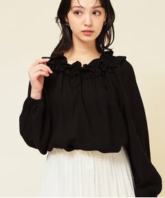 SunaUna / スーナウーナ シャツ・ブラウス | 【衿フリル／衿調節可】リボンブラウス