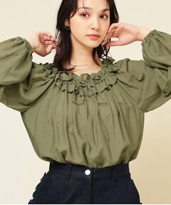 SunaUna / スーナウーナ シャツ・ブラウス | 【衿フリル／衿調節可】リボンブラウス