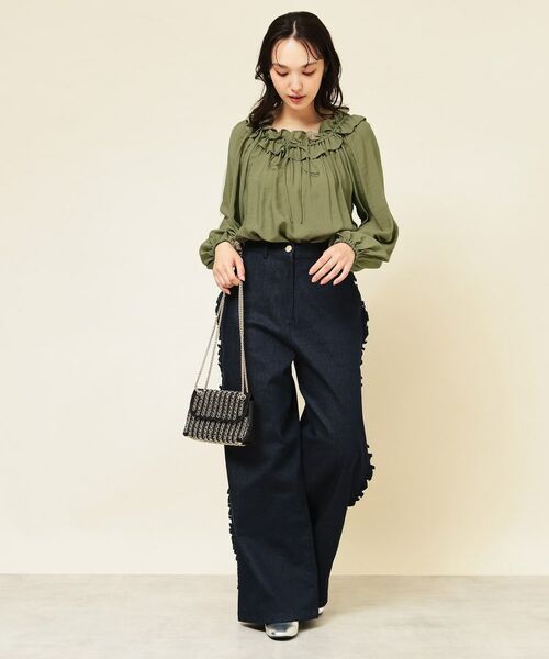 SunaUna / スーナウーナ シャツ・ブラウス | 【衿フリル／衿調節可】リボンブラウス | 詳細4