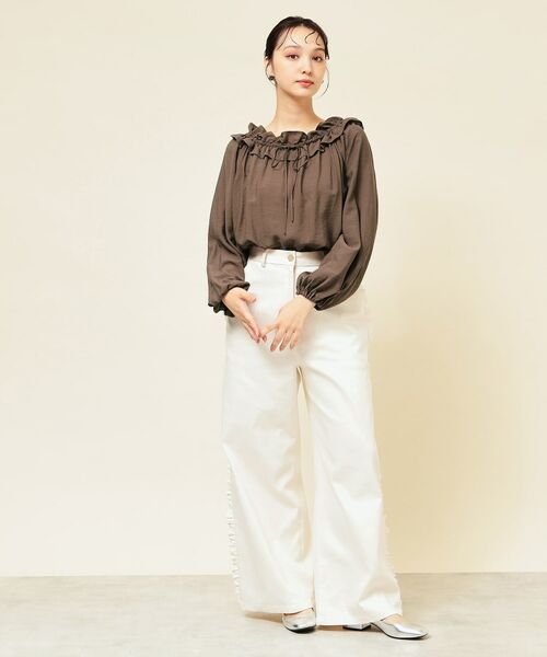 SunaUna / スーナウーナ シャツ・ブラウス | 【衿フリル／衿調節可】リボンブラウス | 詳細5