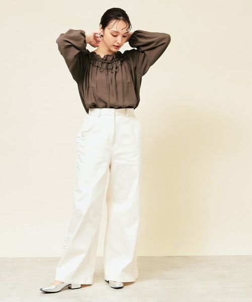 SunaUna / スーナウーナ シャツ・ブラウス | 【衿フリル／衿調節可】リボンブラウス | 詳細6