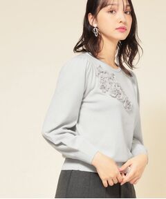 SunaUna / スーナウーナ ニット・セーター | 【SS～Lサイズ展開／チュール刺繍】クラフトニット