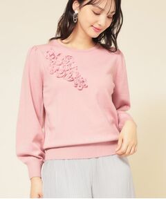 SunaUna / スーナウーナ ニット・セーター | 【SS～Lサイズ展開／チュール刺繍】クラフトニット