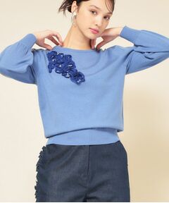 SunaUna / スーナウーナ ニット・セーター | 【SS～Lサイズ展開／チュール刺繍】クラフトニット