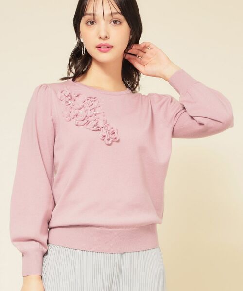 SunaUna / スーナウーナ ニット・セーター | 【SS~Lサイズ展開/チュール刺繍】クラフトニット | 詳細13