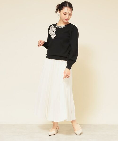 SunaUna / スーナウーナ ニット・セーター | 【SS~Lサイズ展開/チュール刺繍】クラフトニット | 詳細3