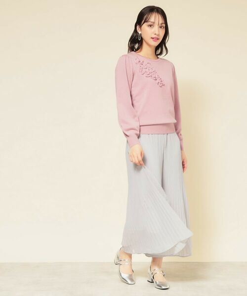 SunaUna / スーナウーナ ニット・セーター | 【SS~Lサイズ展開/チュール刺繍】クラフトニット | 詳細5