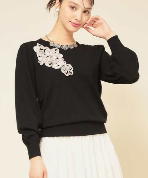 SunaUna / スーナウーナ ニット・セーター | 【SS~Lサイズ展開/チュール刺繍】クラフトニット | 詳細9