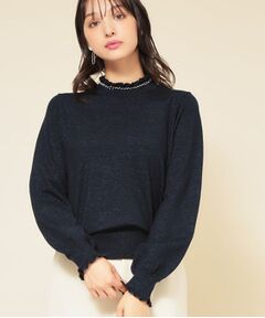 SunaUna / スーナウーナ ニット・セーター | 【SS～Lサイズ展開／6色展開】パール調ニット