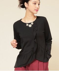 SunaUna / スーナウーナ カットソー | 【フリルペプラム】チュニックカットソー