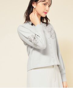 SunaUna / スーナウーナ カーディガン・ボレロ | 【SS～Lサイズ展開／チュール刺繍】クラフトニット