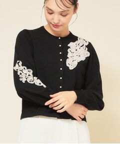 SunaUna / スーナウーナ カーディガン・ボレロ | 【SS～Lサイズ展開／チュール刺繍】クラフトニット