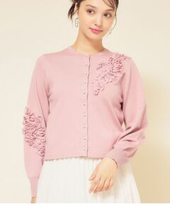 SunaUna / スーナウーナ カーディガン・ボレロ | 【SS～Lサイズ展開／チュール刺繍】クラフトニット