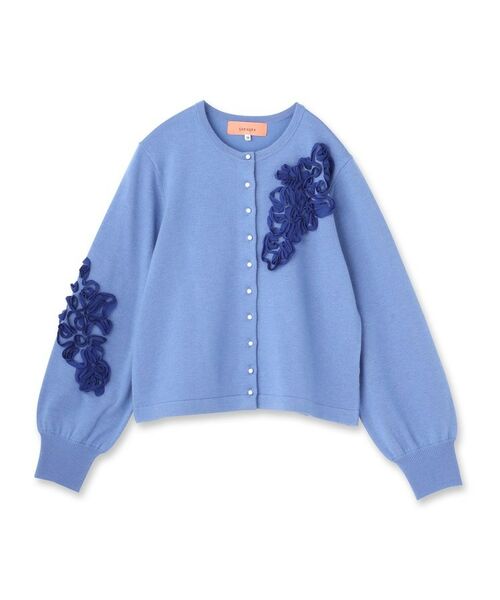 SunaUna / スーナウーナ カーディガン・ボレロ | 【SS～Lサイズ展開／チュール刺繍】クラフトニット | 詳細1