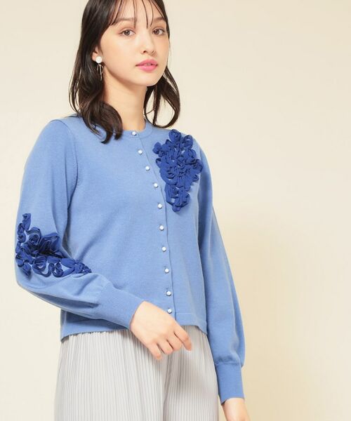 SunaUna / スーナウーナ カーディガン・ボレロ | 【SS～Lサイズ展開／チュール刺繍】クラフトニット | 詳細14