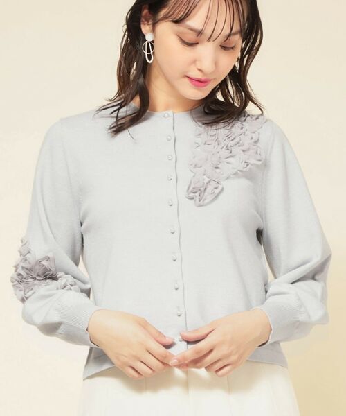SunaUna / スーナウーナ カーディガン・ボレロ | 【SS～Lサイズ展開／チュール刺繍】クラフトニット | 詳細2