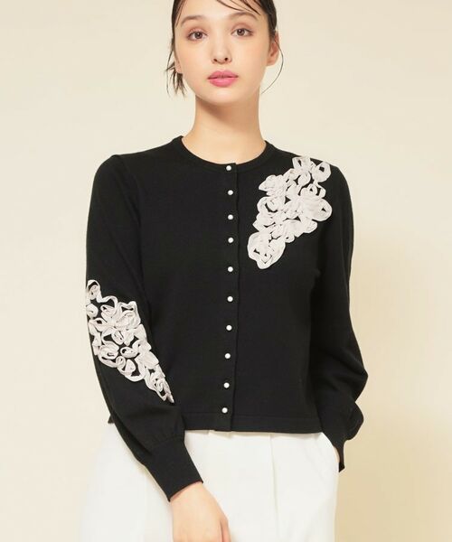 SunaUna / スーナウーナ カーディガン・ボレロ | 【SS～Lサイズ展開／チュール刺繍】クラフトニット | 詳細6