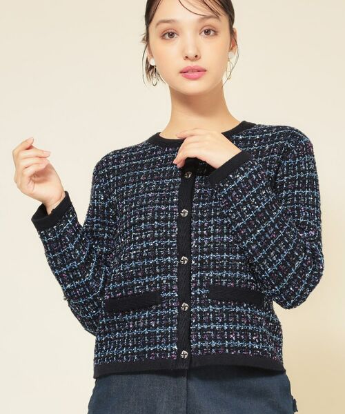 SunaUna / スーナウーナ カーディガン・ボレロ | 【配色／ミックス】ツイードカーディガン | 詳細7