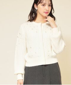 SunaUna / スーナウーナ カーディガン・ボレロ | 【COLLECTION LINE】パール調カーデ