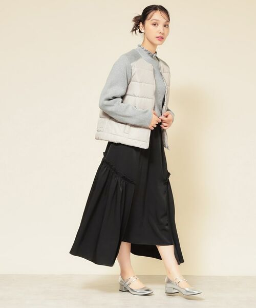 SunaUna / スーナウーナ ノーカラージャケット | 【中綿／キルト】ノーカラーブルゾン | 詳細2