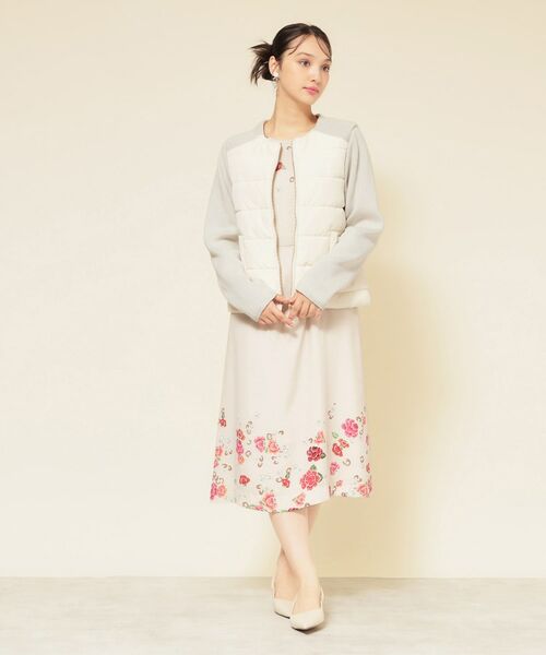 SunaUna / スーナウーナ ノーカラージャケット | 【中綿／キルト】ノーカラーブルゾン | 詳細3