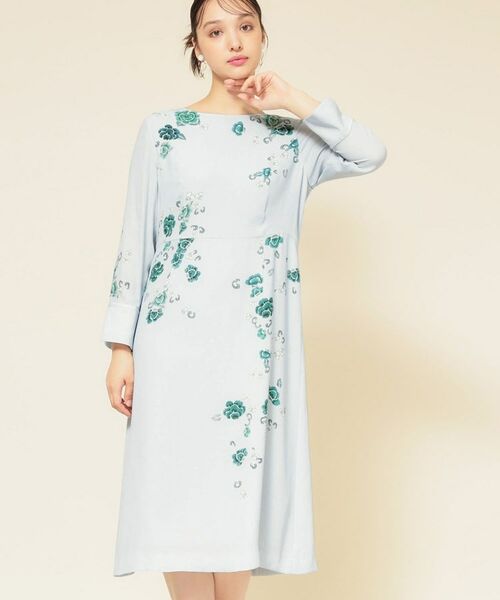 SunaUna/スーナウーナ 【co creation and yours/SS~L】花柄パネルワンピース ライトグレー(211) 38(M) SunaUna/スーナウーナ 【co creation and yours/SS~L】花柄パネルワンピース ライトグレー(211) 38(M)