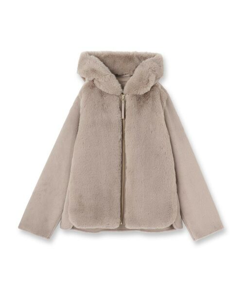 SunaUna / スーナウーナ レザーブルゾン・ジャケット | 【冬を彩る異素材フェイクファーアウター】 | 詳細1