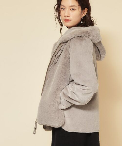 SunaUna / スーナウーナ レザーブルゾン・ジャケット | 【冬を彩る異素材フェイクファーアウター】 | 詳細10