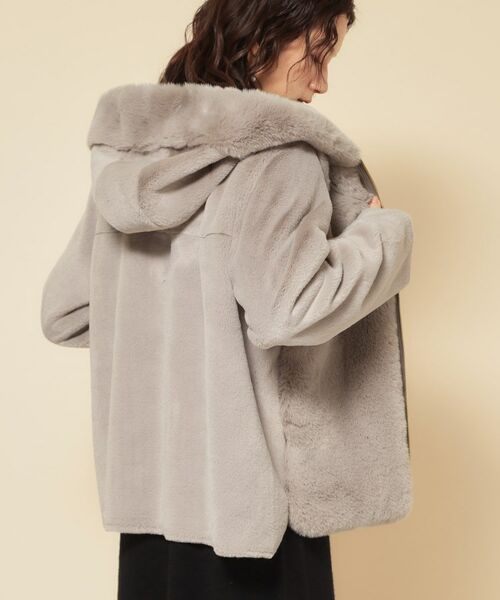 SunaUna / スーナウーナ レザーブルゾン・ジャケット | 【冬を彩る異素材フェイクファーアウター】 | 詳細11