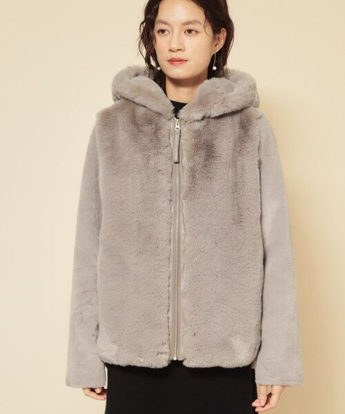 SunaUna / スーナウーナ レザーブルゾン・ジャケット | 【冬を彩る異素材フェイクファーアウター】 | 詳細14