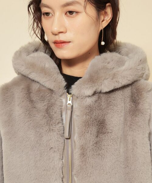 SunaUna / スーナウーナ レザーブルゾン・ジャケット | 【冬を彩る異素材フェイクファーアウター】 | 詳細17