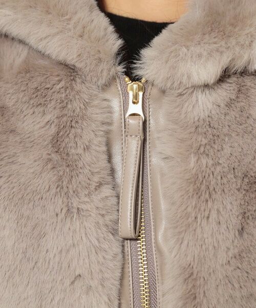 SunaUna / スーナウーナ レザーブルゾン・ジャケット | 【冬を彩る異素材フェイクファーアウター】 | 詳細19